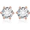 JewelryPalace 0.6ct Orecchini a Bottone Argento 925 con Moissanite, Piercing Orecchini a Lobo con Pietra a Taglio Rotondo, Orecchini Solitario Oro Rosa per Matrimonio