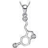 JewelryPalace Unisex, Donna, Molecola di Serotonina 0.2ct Cubic Zirconia Pendente Collana 925 Sterling Argento 45cm