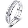 JewelryPalace Anello Donna Argento 925, Fedina Fidanzamento, Diamante Simulato Zirconi per Anniversario Matrimonio Promessa Sposa, Banda Eternità Canale Set, Gioielli 22