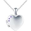 MICSAVI Collana Medaglione Cuore Portafoto in Argento 925 per Donne Ragazze, Catena e Ciondolo Cuore con 3 Zirconi, Collana di Foto Personalizzata Gioielli per Mamma Fidanzata