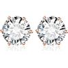 JewelryPalace Orecchini a Bottone Donna in Argento 925 con Zirconia Cubica, Solitario Rotondo - Set Gioielli