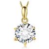 JewelryPalace 2ct Collana Solitario Donna Argento 925 con Cubica Zirconia, Collana Dorata Ciondolo Pietra a Taglio Rotondo con Catena Maglia 45cm, Collane Pendenti in Oro Set Gioielli Donna