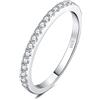 JewelryPalace Anello Half Eternity Donna Argento con Creato Moissanite, 925 con Pietre a Taglio Rotondo, Fede Nuziale in Argento Matrimonio Set Gioielli 21