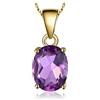 JewelryPalace Collana Solitario Donna Argento 925 con Naturale Ametista Viola, Collana Dorata Ciondolo Pietra a Taglio Ovale in Oro con Catena 45cm, Collane Pendenti Set Gioielli Donna
