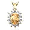 JewelryPalace 1.8ct Collana Donna Kate Middleton Argento 925 con Naturale Citrino Arancione, Princess Diana William Collana Ciondolo Pietra Ovale Catena 45cm, Collane Pendenti Oro Set Gioielli Donna