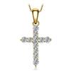 JewelryPalace 0.7ct Collana Croce Donna Argento 925 con Cubica Zirconia, Collana Dorata Ciondolo Pietra a Taglio Rotondo con Catena 45cm, Collane Pendenti Lunghe in Oro Anniversario Set Gioielli Donna
