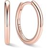 ChicSilver 8-20mm Orecchini a Cerchio Donna Argento 925 Nero Oro Rosa | argento 925 delicato sulla pelle e anallergico; design semplice e classico, brillante, elegante,intramontabile e versatile