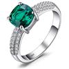 JewelryPalace Anelli Argento 925 Simulato Smeraldo, Anello Pietra Verde a Taglio Cuscino, Classico Anello Solitario Zirconia, Promessa Fedine Fidanzamento, Set Gioielli Donna 16