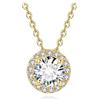 JewelryPalace 1ct Classico Collana Halo Donna Argento 925 con Creato Moissanite, Collana Ciondolo Pietra a Taglio Rotondo con Catena Maglia 45cm, Collane Pendenti Dorati in Oro Set Gioielli Donna