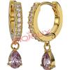 BJT317 ORECCHINI INES VIOLA GOLD PLATED - ACCESSORIO MODA