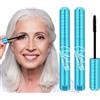 Lestpola Mascara per donne di età superiore ai 60 anni con ciglia diradate, 2Pcs Mascara Nero Effetto Ciglia Finte Volume e Lunghezza, Ipoallergenico Cosmetico Waterproof a Lunga Durata Anti-Macchie