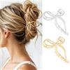 Zoestar Clip per capelli con fiocco in metallo dorato grande clip per capelli artiglio accessori per capelli fantasia per le donne