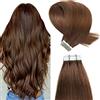 YILITE Extension Capelli Veri Biadesivo 20 PCS/40G Silky Straight Pelle Weft Nastro Extension Biadesive Capelli Veri Tape in Hair Extensions (40cm #4 Marrone Cioccolato)