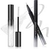 Lestpola Mascara Glitter Bianco e Eyeliner Glitter Argento, Mascara Colore Diamante Brillanti Volume e Lunghezza, Liquido Matita Occhi Metallo Lucido, Lunga Durata Waterproof, Trucco Regalo per Donna