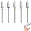 eModwey Set di Punte per Unghie in Ceramica Professionale, 3/32'' Forma di Mais, per Lucidatura Acrilico e Gel, Ideale per Manicure e Pedicure, Kit di 5 Pezzi per Tecnici e Appassionati di Nail Art