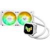 ASUS TUF Gaming LC III 240 ARGB LCD White, Dissipatore a Liquido All-in-One con Tripla Ventola TUF Gaming MF-12 Preinstallata, Tubi da 400 mm Rinforzati, LCD da 2,8, Software ASUS InfoHub, Bianco