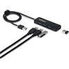 StarTech Hub USB-A a 4 Porte, Alimentato da Bus, Mini Hub con 4 Porte USB-A 5Gbps per Laptop/Descktop; Cavo Integrato da 61cm, Realizzato in Plastica PRC