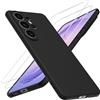 WFTE Cover per Samsung Galaxy S26 Ultra con 2 Pezzi Vetro Temperato Silicone Liquido Custodia Protettiva, Antiscivolo Cellulare Ultra Sottile Antiurto Morbido Case per Samsung Galaxy S26 Ultra - Nero