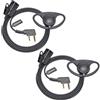 HYSHIKRA Auricolare Walkie Talkie con microfono, 2 pin Headset con PTT, compatibile con Kenwood eSnic Retevis Baofeng UV-5R Radio Ear Piece per Security Bodyguard (Forma D, 2)