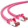 deleyCON 15m Cavo di Rete Cat6-1000 Mbit (Rame, S/FTP, Privo di Alogeni) Cavo Patch RJ45 Gigabit Ethernet LAN - per DSL Internet WLAN Switch Router Modem Patch Panel PoE - Magenta