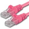 1aTTack.de 7952618 1x 1m magenta Cavo di rete Cat6 Cat 6 Ethernet LAN 1000 Mbit/s RJ45