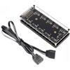 DollaTek Hub Ventola per PC 5V 3 Pin RGB a 10 Porte Con Cavo di Prolunga per Strisce Luminose RGB Fan LED