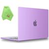 UESWILL Compatibile con MacBook Air 13 M5 M4 M3 M2 Custodia 2022-2026 Modello A3449 A3240 A3113 A2681 Mac Air 13.6 Cover rigida opaca + panno in microfibra, viola