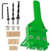 Keyohome 41 Pezzi Dima per Fori a Tasca 6/8/10 mm Dima per Spinatura Legno Guida per Spinatura per Angolo di Lavorazione del Legno (41pcs, verde)