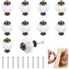 PetGlimmer 10 Pezzi Pomelli Vintage per Armadietti, 30mm Bianco Cabinet Retrò Tondo, Pomelli Cassetti con Viti, Lega Zinco Pomelli Armadio, Pomelli per Mobili Cucina, Kitchen Knobs per Porte, Cassetti, Credenze