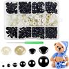 Hengxinchen Hengxinc 340 Pezzi Occhi Amigurumi Schwarz Amigurumi Kit Occhi 5-14mm Occhi per Pupazzi Plastica Occhi di Sicurezza per Amigurumi con Rondelle per Animali all'Uncinetto Bambola Pupazzo Peluche