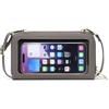 GOIACII Borsa a tracolla da donna per cellulare, grande capacità, con scomparti per carte di credito e cinghie regolabili staccabili, B04-grigio