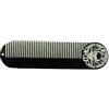 Death Grip - Pettine per capelli con portachiavi, 12,7 x 3,2 cm, in acciaio inox verniciato a polvere nera a denti fini per acconciare i capelli, barba e baffi, da uomo