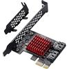 MZHOU Scheda PCIe SATA a 2 Porte - Scheda di Espansione PCI Express 3.0 GEN3 - Schede Controller SATA a 6 Gbp/s con Staffa Low-Profile (Chip JMICRON JMB582)