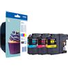 Brother Multipack ciano/magenta/giallo LC123RBWBPDR LC-123 3 cartucce d'inchiostro LC123: C+M+Y