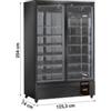 Frigo Murale per Salumi, Latticini e Bibite Torino con Due Porte Battenti Autochiudenti, 1000 Litri, +1°C/+10°C, Nero