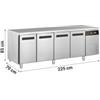 Tavolo Frigo Professionale 4 Porte in Acciaio Inox AISI 304, Profondità 70 cm, +2°C/+8°C