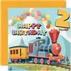 Stuff4 Biglietto di auguri per il 2° compleanno per ragazzi e ragazze | Treno a vapore, biglietto di auguri per nipote, bambini e bambini, per lui e lei, 145 mm