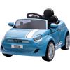 Piston Car Auto Elettrica per Bambini Fiat 500 12V Blu Telecomando e Fari LED