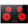 Karienvir Piano Cottura Vetroceramica 4 Fuochi 77 cm, Zona di espansione, 7100W
