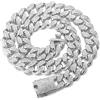 HALUKAKAH Catena in Oro Iced out,20MM Catena Cubana da Uomo Miami Platino Placcato in Oro Bianco Collana Girocollo 60cm,Cz Completa Diamante Set a Mano,Regalo per Lui