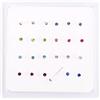 SILVER ROCK JEWELLERY Pacchetto 24 sterline borchie naso d'argento clawset, 8 differenti, 3 per colore,piegati a L dimensioni gioiello 1,8 millimetri