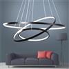 ANZHUANG Lampadario a LED Soggiorno Lampada da soffitto Creativo Rotondo a 3 Anelli lampadario, dimmerabile con Telecomando 3000K-6500K, lampade da Camera acriliche Decorazione Ufficio 76w,Nero