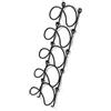 Tixiyu Portabottiglie da parete in metallo per vino, portabottiglie per 5 bottiglie, scaffale multiuso in ferro battuto, per , nero