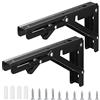 Qeapug 2 Pezzi Staffe per Mensole Pieghevoli, Staffa per Mensola Angolare Pieghevole a Muro Acciaio Inossidabile, Supporto Tavolo Staffe per Libri, Staffa da Tavolo, Cucina, Camera da Letto (20cm)