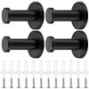 qiwuhai 4 Pezzi Ganci Appendiabiti Tondi Neri, Ganci da Parete in Acciaio Inossidabile per Abiti, Asciugamani, Cappotti, Borse, Cappelli - 50mm/2inch