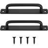 YITYDaMai Set di 2 Maniglie per Porte Scorrevoli, Maniglie Armadietto Nero con Viti, per Armadi, Cucina, Mobili, Cancello da Giardino, Manici per Porte del Capanno