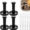 HAOCHEN 4 Pz Gancio Appendiabiti da Muro da Parete, Ganci in Acciaio Inossidabile, Appendino da Parete, per Cappotto, Accappatoio, Asciugamano, Cappello, Ombrellone, con Viti - Nero
