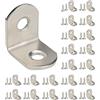 Jinsion 20 pezzi Staffe Angolari Inox, 90 Gradi Squadrette Angolari, Supporti Angolo, Staffe a l per Legno, 20x20 mm, con 40 pezzi Viti, Squadretta a L, per Tavoli, Sedie, Mobili in Legno, Argento