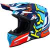 KYT Casco Cross KYT SKYHAWK HYPERFLOW - (Matt Light Blue/Red)