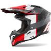 AIROH Casco Cross AIROH AVIATOR 3 MONARCH - (Grey/Red Matt)